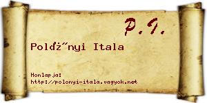 Polónyi Itala névjegykártya